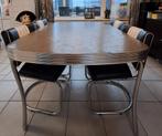 Retro American diner (Bel air) set.  Tafel + 4 stoelen, Huis en Inrichting, Tafels | Eettafels, Ophalen, Gebruikt, Vijf personen of meer