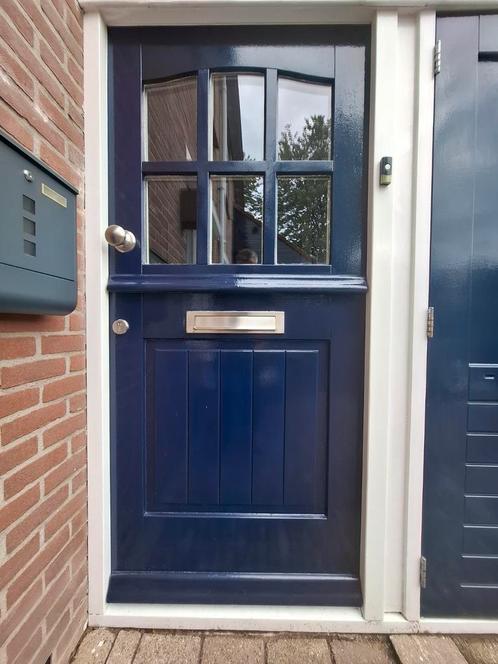 Hardhouten landelijke voordeur met RVS beslag., Huis en Inrichting, Overige Huis en Inrichting, Zo goed als nieuw, Ophalen of Verzenden