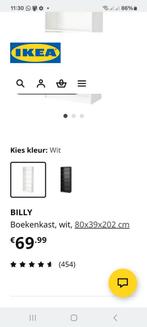 IKEA Billy Boekenkast - Wit - 80x39x202 cm, Huis en Inrichting, Kasten | Boekenkasten, Ophalen, 200 cm of meer, 50 tot 100 cm