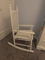 Witte Houten Schommelstoel, Huis en Inrichting, Stoelen, Wit, Ophalen of Verzenden, Zo goed als nieuw, Eén