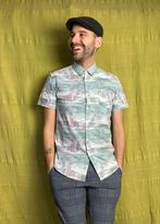 Vintage overhemd / shirt / hawaii print / small / S /, Albert Cuypstr 168a, Halswijdte 38 (S) of kleiner, Vintage, Ophalen of Verzenden