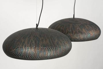 Hanglamp dubbel (2 kappen) metaal / industrieel beschikbaar voor biedingen