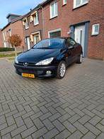 Peugeot 206 2.0 16V CC 2002 Zwart AIRCO, Auto's, 136 pk, Zwart, 4 cilinders, Cabriolet