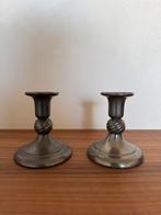 Vintage Kandelaars Set - Tin, Antiek en Kunst, Antiek | Kandelaars, Ophalen of Verzenden, Overige materialen