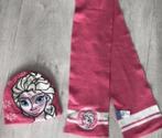 Roze kindersjaal + muts van Disney frozen, Disney, Meisje, Ophalen of Verzenden, Zo goed als nieuw