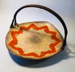 Mooie keramieken schaal, vintage, bruin oranje geglazuurd, Ophalen of Verzenden, Zo goed als nieuw, Rond