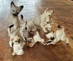 Te te koop: Vintage keramieken kattenbeeldjes ( set van 6), Ophalen of Verzenden, Gebruikt, Dier