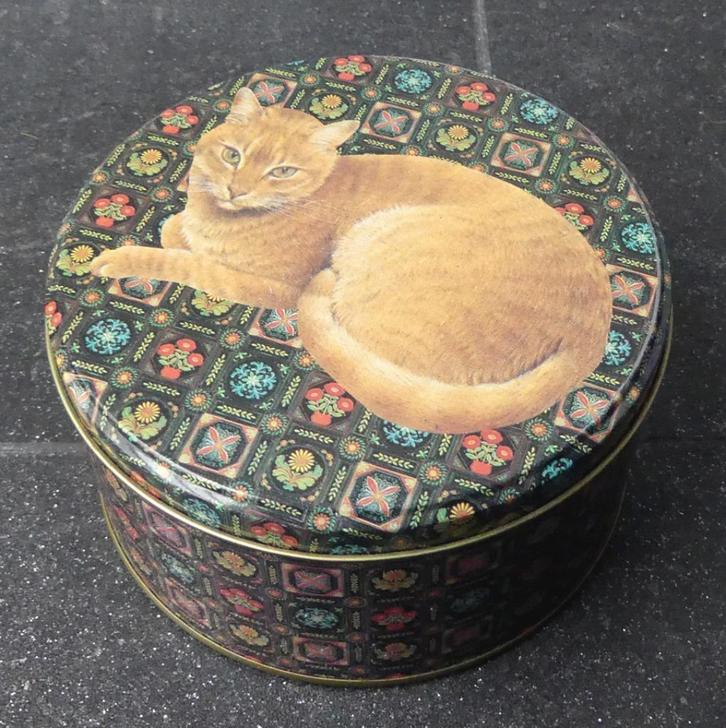 Lesley Anne Ivory blik kat poes rood kattenblik rode kater, Verzamelen, Blikken, Gebruikt, Overige, Overige merken, Ophalen of Verzenden