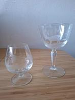 Geslepen glas met jacht afbeelding, Ophalen of Verzenden