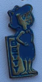 Speldje - The Flintstones - Betty (blauw), Verzamelen, Speldjes, Pins en Buttons, Figuurtje, Gebruikt, Speldje of Pin, Verzenden