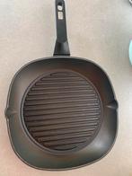 Braadpan voor mals vlees, zwart, anti aanbak, ongeveer 20 cm, Ophalen of Verzenden, Gebruikt, Aluminium, Koekenpan of Braadpan