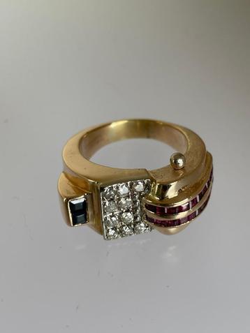 antieke art-deco gouden ring 