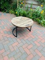 Bijzettafel met houten blad, Huis en Inrichting, Tafels | Bijzettafels, Minder dan 55 cm, Gebruikt, Rond, Hout