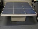 Salontafel Wit hout met blauwe geglazuurde tegels, Huis en Inrichting, Ophalen, Overige materialen, Gebruikt, 50 tot 100 cm