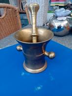 19 eeuws hollands Bronzen vijzel met stamper, Ophalen of Verzenden, Brons