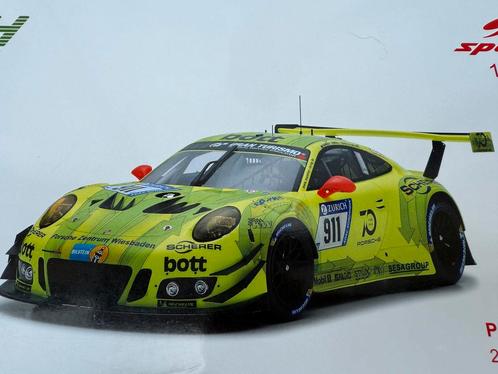 1:18 Porsche 911 991 GT3 R #911 Nurburgring 2018 Spark, Hobby en Vrije tijd, Modelauto's | 1:18, Nieuw, Auto, Overige merken, Ophalen of Verzenden