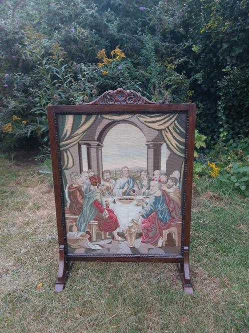 Vintage kamerscherm met borduursel, Antiek en Kunst, Antiek | Meubels | Bedden, Ophalen