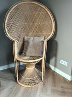 Vintage Rotan Pauwenstoel - Bohemian Eyecatcher!, Ophalen, Zo goed als nieuw, Riet of Rotan, 75 tot 100 cm