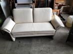 Witte lederen bank, Ophalen, Zo goed als nieuw, 75 tot 100 cm, Tweepersoons