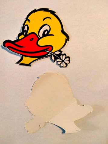 Eend eenden met bloem vintage logo sticker auto gezicht  beschikbaar voor biedingen