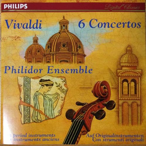 VIVALDI 6 concertos CD PHILIDOR ENSEMBLE PHILIPS NIEUWSTAAT, Cd's en Dvd's, Cd's | Klassiek, Zo goed als nieuw, Orkest of Ballet
