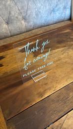 Bruiloft bordje, Ophalen of Verzenden, Zo goed als nieuw, Versiering, Geboorte of Huwelijk