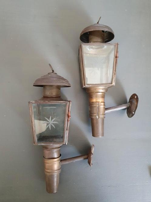 Antieke Koetslampjes - Set van 2, Antiek en Kunst, Antiek | Lampen, Ophalen of Verzenden