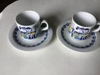 Mosa Maastricht. Twee kopjes met schotel, Ophalen of Verzenden, Zo goed als nieuw, Porselein, Kop en/of schotel