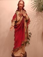 Antiek kerkbeeld van Jezus Christus Heilige Hart 1.25 meter, Antiek en Kunst, Ophalen