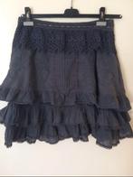 Donkergrijs rok met broderie, Ophalen of Verzenden, Zo goed als nieuw, Maat 38/40 (M), Grijs
