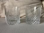 Art deco kristallen whisky tumblers 2 stuks, Ophalen of Verzenden