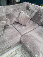 !!ACTIE!! Bruine ribstof hoekbank, gratis levering, Verzenden, Hoekbank, 300 cm of meer, Metaal