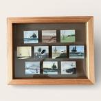 Miniatuur aquarellen in een houten, transparante lijst, Huis en Inrichting, Woonaccessoires | Schilderijen, Tekeningen en Foto's