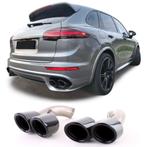 Uitlaat Sierstuk Zwart Voor Porsche Cayenne 92A Facelift 201, Auto diversen, Tuning en Styling, Ophalen of Verzenden, Automotive Parts