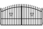 Klassieke zwarte looppoort met hartvormig ornament 90x150, Tuin en Terras, Tuinpoorten, Staal, Minder dan 100 cm, Nieuw, Ophalen of Verzenden