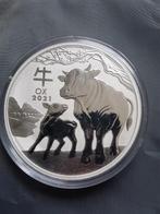 1 KG Zilveren munt Ox 2021 gehalte 999/1000, Postzegels en Munten, Edelmetalen en Baren, Ophalen of Verzenden, Zilver
