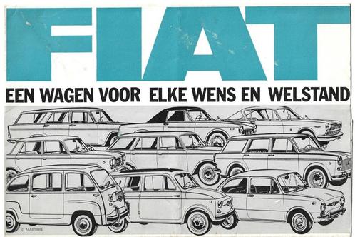 Fiat wagen 600 850 1100 1300 1500 1800 2300 folder (Fi15), Boeken, Auto's | Folders en Tijdschriften, Zo goed als nieuw, Overige merken