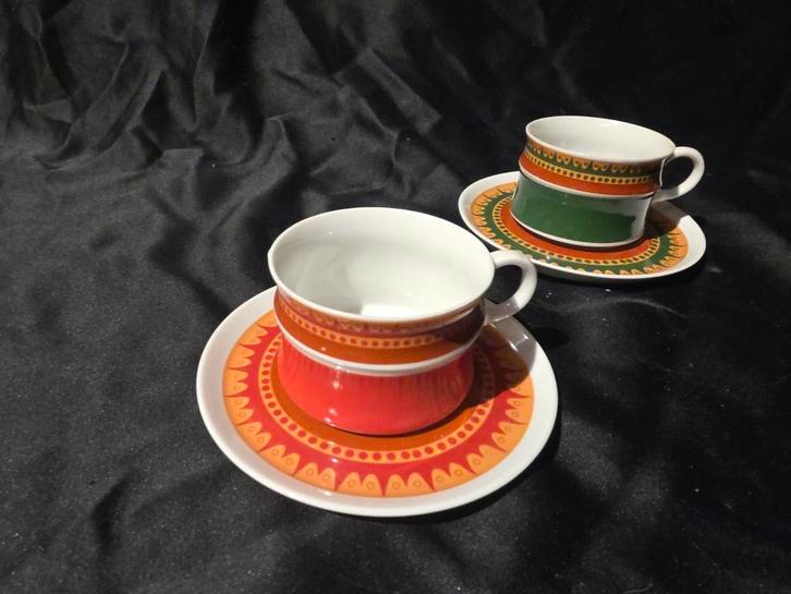 2 kop en schotels, Antiek en Kunst, Antiek | Servies los, Ophalen of Verzenden