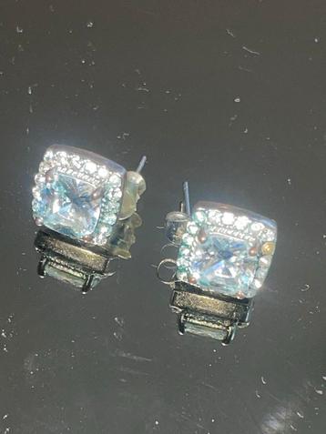 Zilverkleurige Oorknopjes met Strass beschikbaar voor biedingen