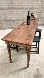 Antieke Franse Boerentafel 226 cm lang authentiek slank, Ophalen of Verzenden
