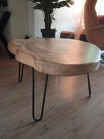 Mooie houten salontafel, Ophalen, Rond, 50 tot 100 cm, Zo goed als nieuw