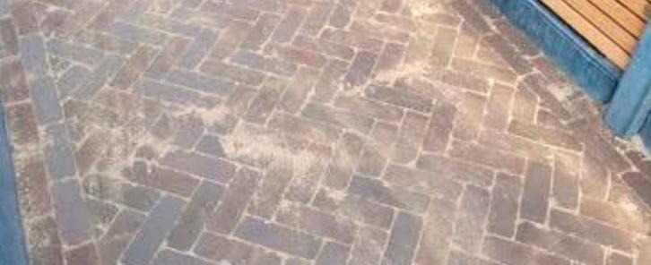 9,5 mtr2 ongebruikte Gebakken klinkers Dikformaat Getr, Tuin en Terras, Tegels en Klinkers, Nieuw, Klinkers, Keramiek, Ophalen