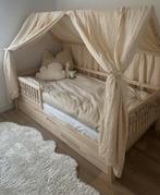 Houten bedhuis met lade en hemeltje, Kinderen en Baby's, Kinderkamer | Bedden, Ophalen of Verzenden, 180 cm of meer, 85 tot 100 cm