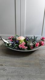 Kunstbloemen decoratie schaal, Ophalen, Zo goed als nieuw