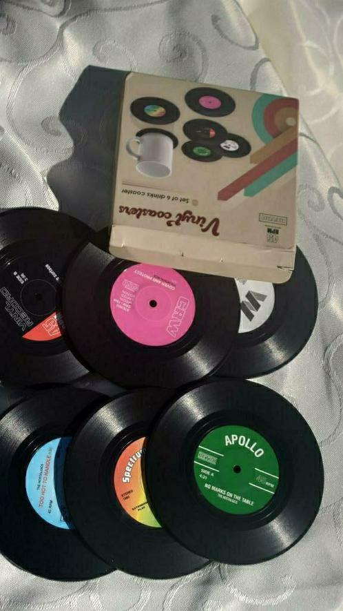 Vinyl langspeelplaat onderzetters 6 stuks nieuw in doos, Verzamelen, Retro, Huis en Inrichting, Ophalen of Verzenden