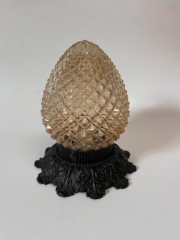 Vintage plafonnière amber Ananas glas Art Deco beschikbaar voor biedingen