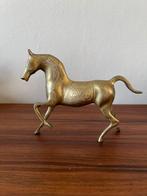 messing paard galoperend Oosterse gravure vintage retro, Ophalen of Verzenden