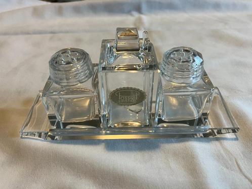 Posseil Kristall vintage peper & zout set, Antiek en Kunst, Antiek | Glas en Kristal, Ophalen of Verzenden