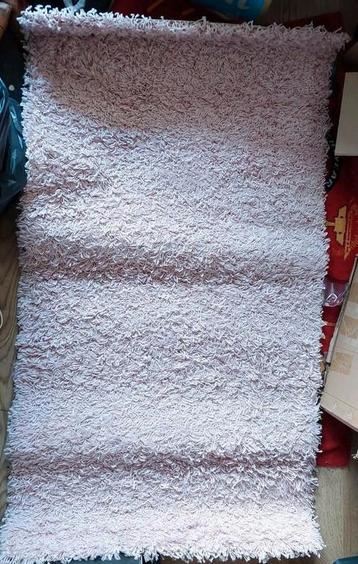 Zgan! Hoogpolig tapijt vloerkleed licht roze vloer kleed