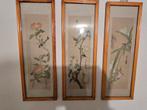 3 Chinese schilderijen met vogels en bloemen, Antiek en Kunst, Kunst | Niet-Westerse kunst, Ophalen of Verzenden